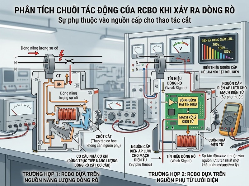 RCBO voltage-independent và voltage-dependent khác nhau thế nào?